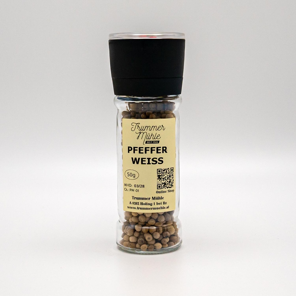 Gewürzmühle Pfeffer WEISS 50g
