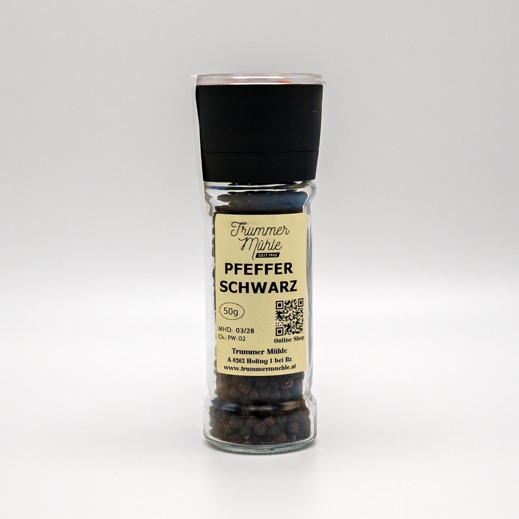 Gewürzmühle Pfeffer SCHWARZ 50g