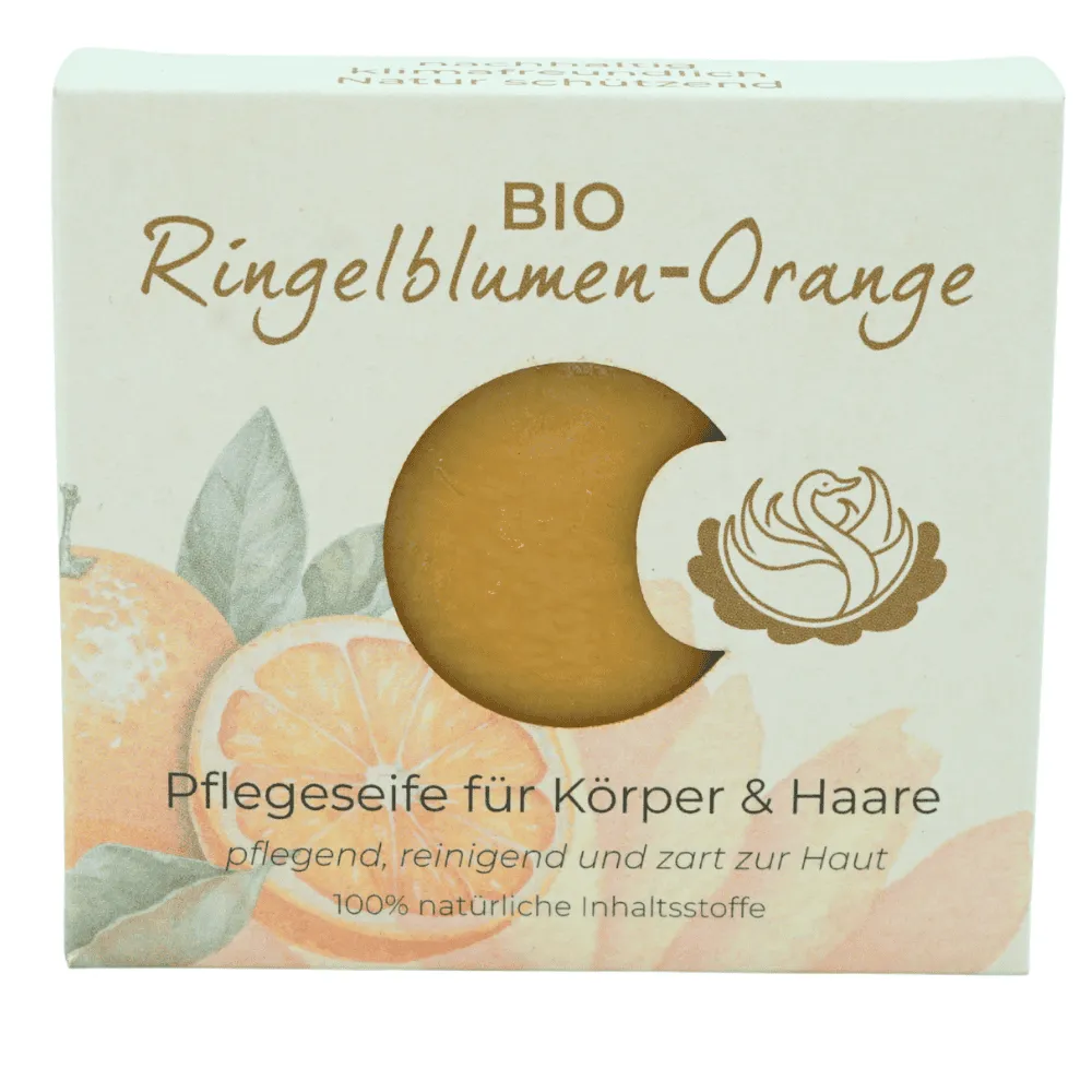BIO Ringelblumen Orange Körper & Haarpflege Seife 95g