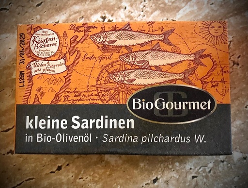 Bio Gourmet - kleine Sardinen in Bio-Ölivenöl 120g