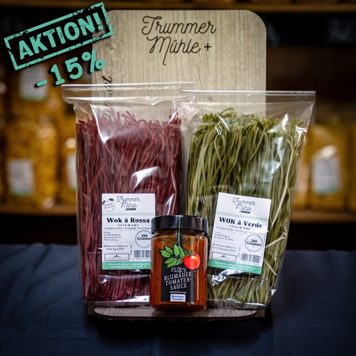 AKTION: WOK a Rossa + WOK a Verde + Blumauer Tomatensauce